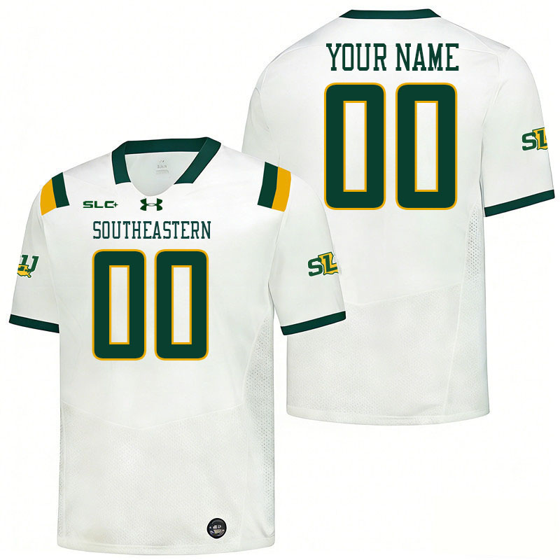 Custom Southeastern Louisiana Lions Name And Number Football Jerseys-White